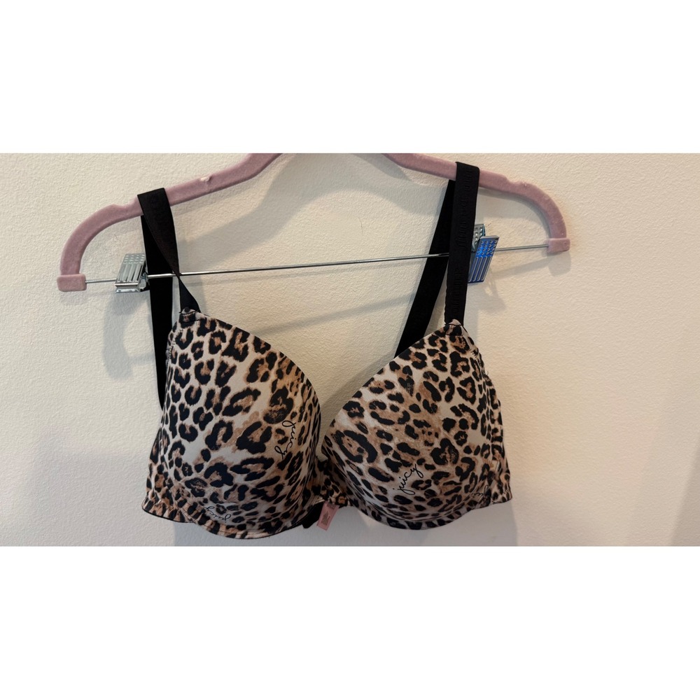 Juicy Couture Intimates Leopard Print Push Up Bra 40D Brown Black 2801-134 - Picture 5 of 8